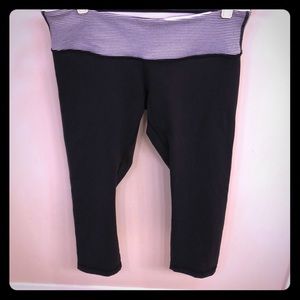 Lululemon Black and White Striped Capri Pants